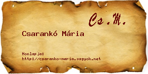 Csarankó Mária névjegykártya