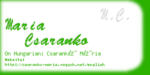 maria csaranko business card